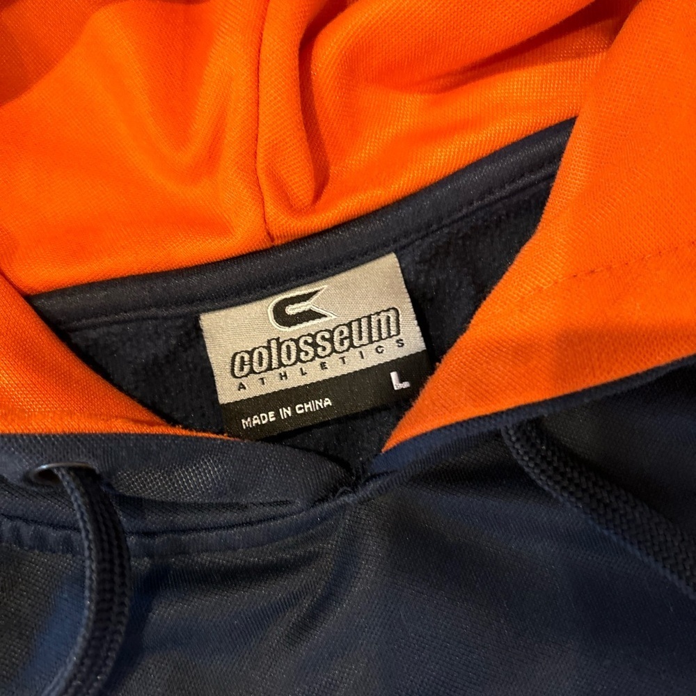 Auburn Tigers Navy Blue & Orange Pullover Fleece Hoodie Sweatshirt Size L - Picture 3 of 10